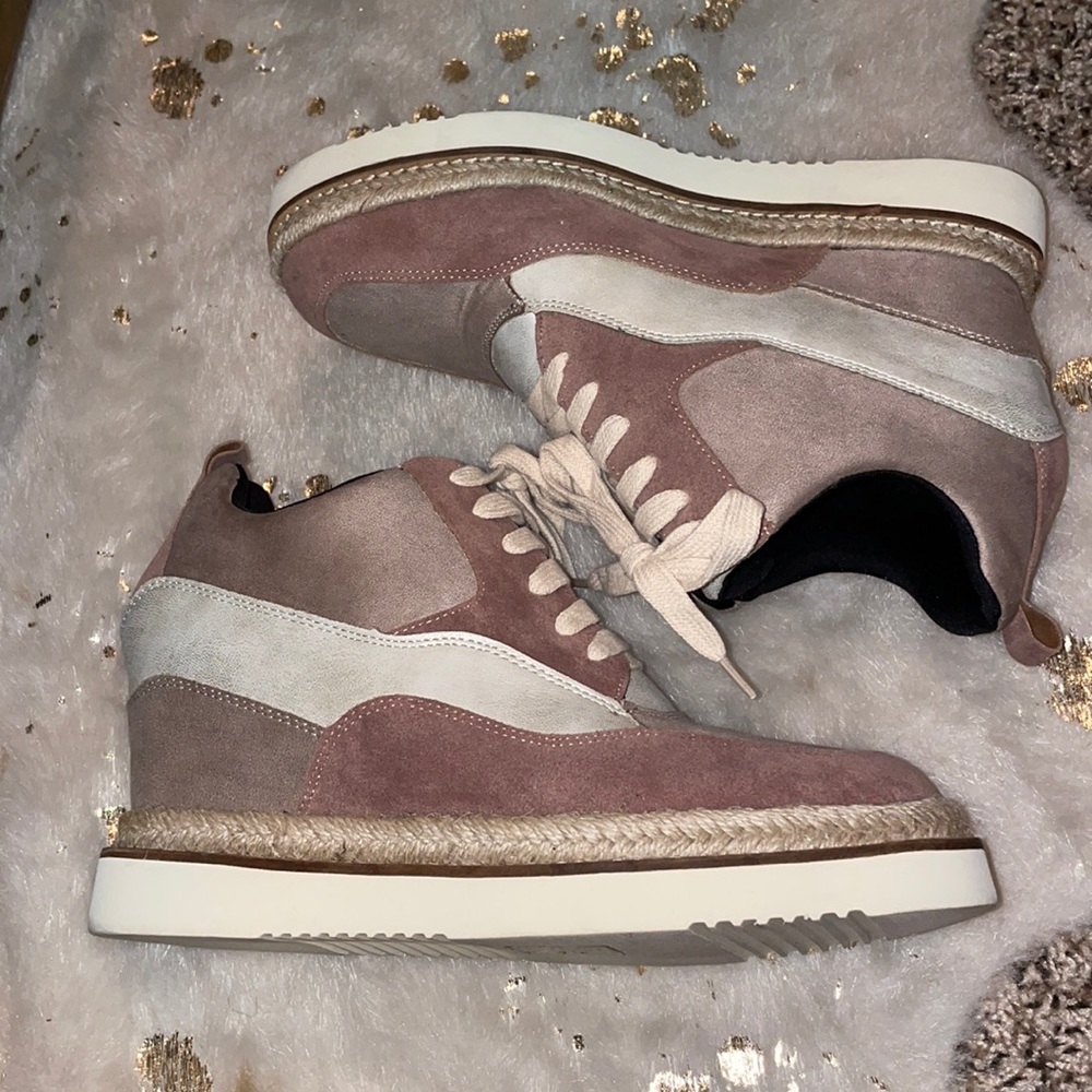 Pink high top sneakers